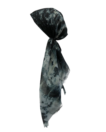 Revaz HS105A/W Black White Tie Dye Pre-Tied Bandanna myselflingerie.com
